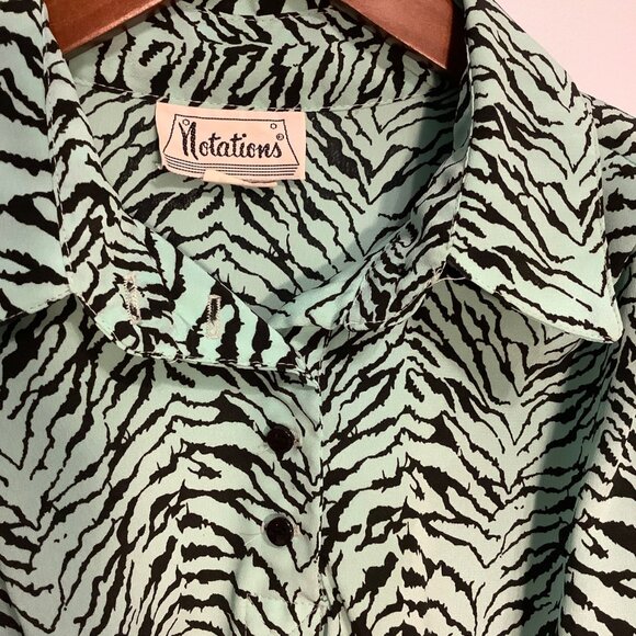 🖤 Vintage 80s Women’s Top – Size M/L – Shoulder Pads 🖤 - Picture 2 of 9